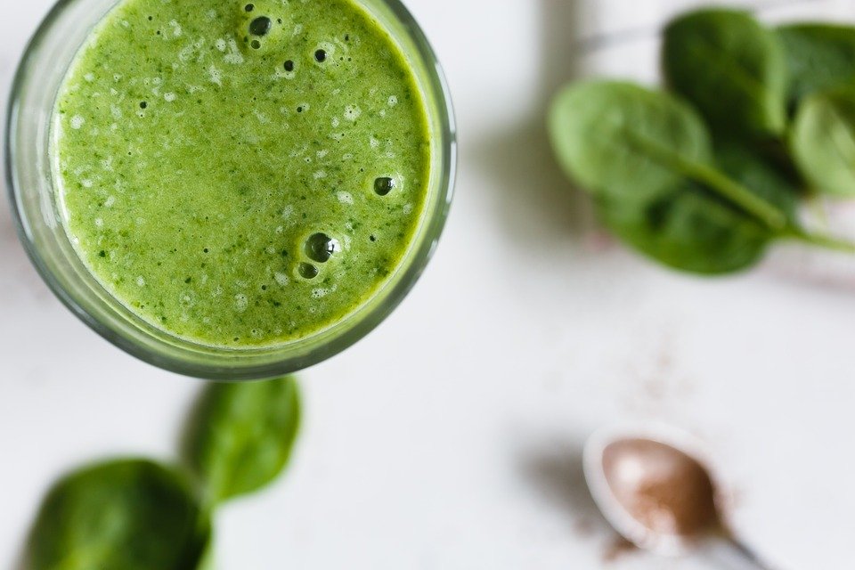 Green juice top view